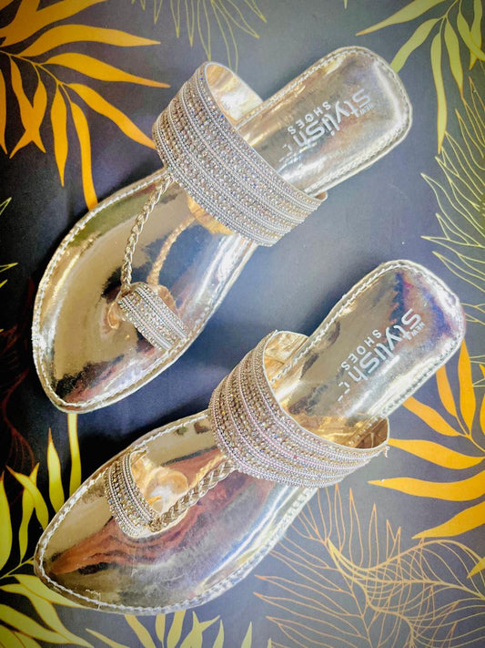Stylish Mirror Shine Kolapuri – Ladies Fancy Slip-On Walk Inn